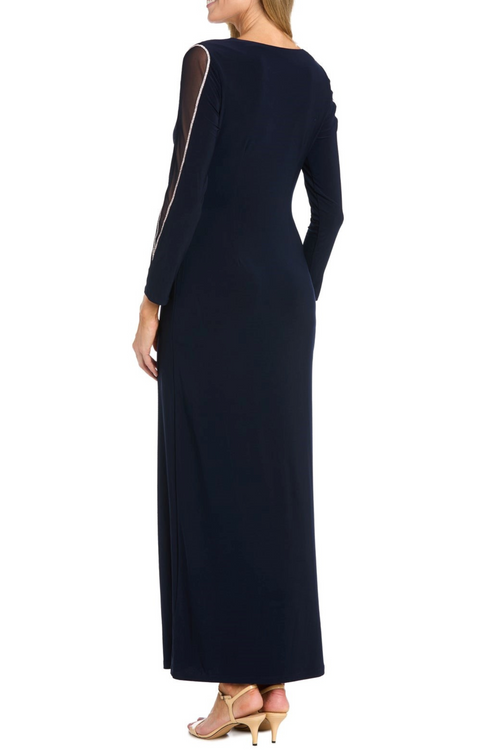 Long Faux Wrap Style Evening Dress by R&M Richards 3411