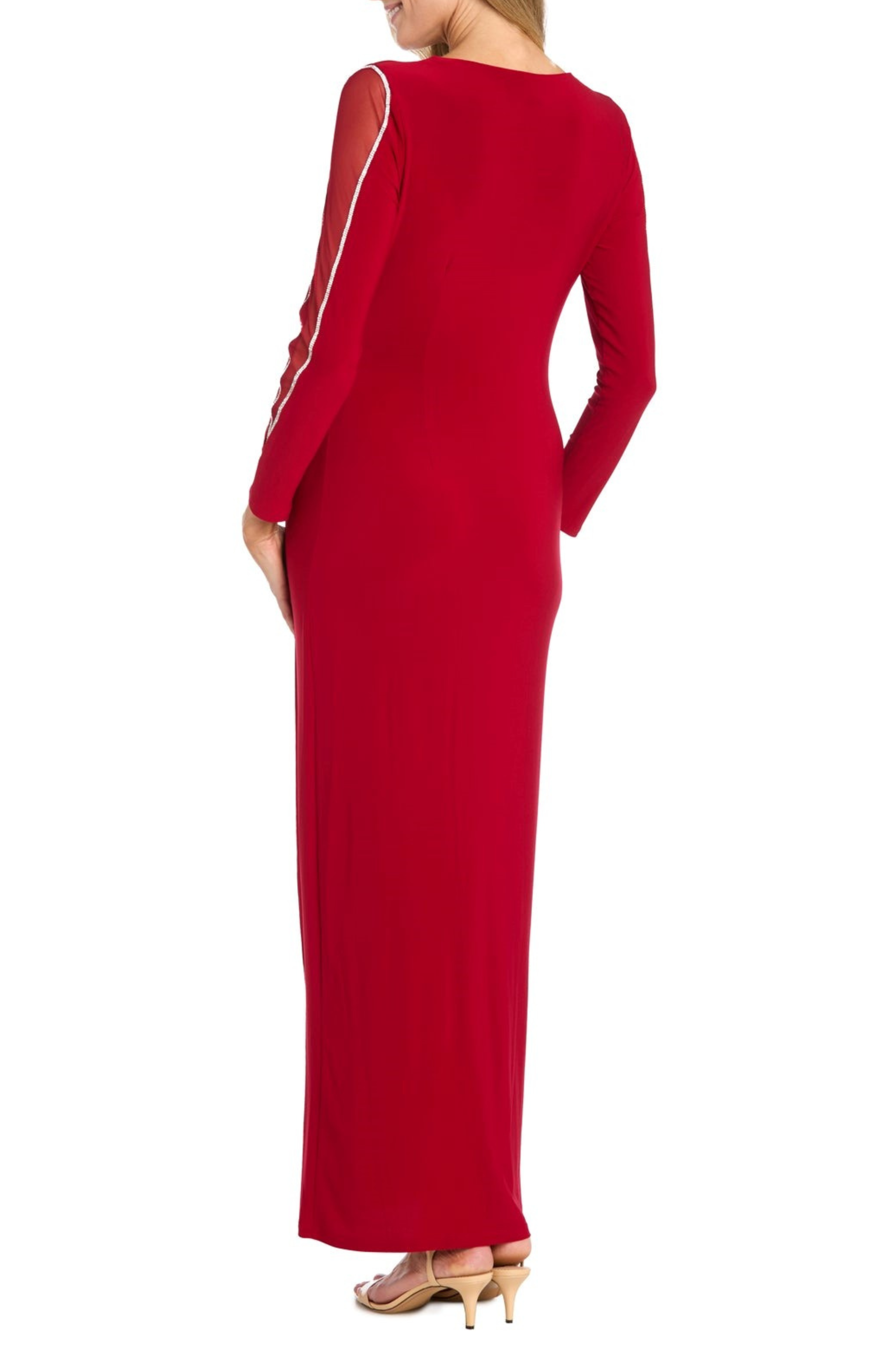 Long Faux Wrap Style Evening Dress by R&M Richards 3411