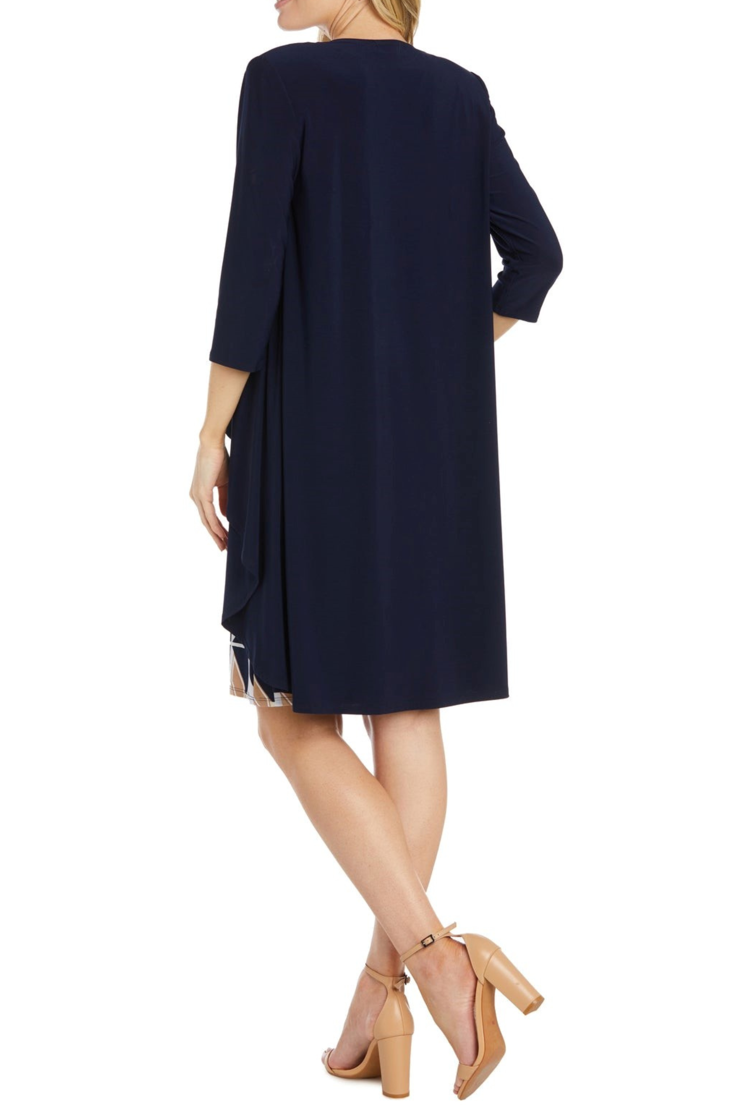 New Yorker's Apparel NAVY TAUPE 2 PIECE JACKET DRESS