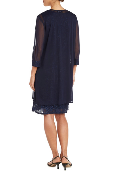 RM Richards Embellished 3/4 Sleeve Jacket Dress