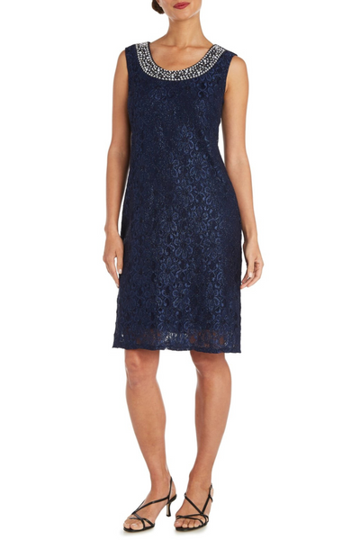 RM Richards Embellished 3/4 Sleeve Jacket Dress