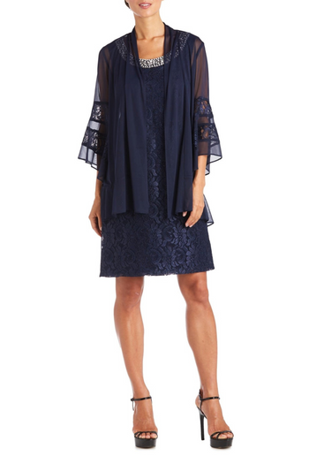 RM Richards Lace 2-Piece Evening Jacket Dress