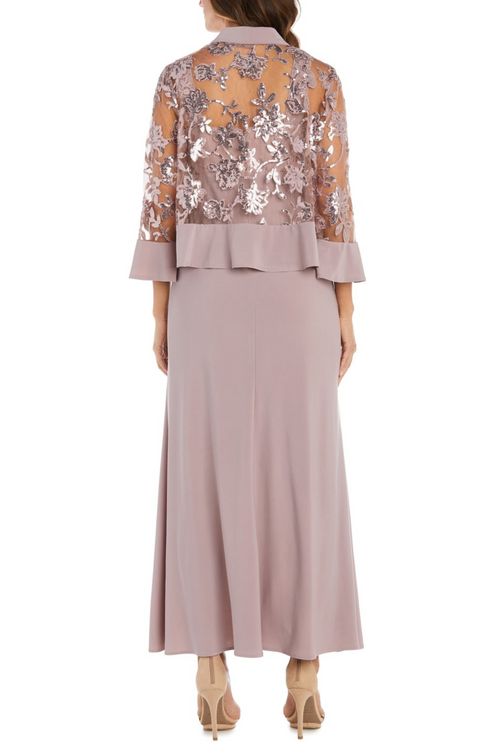 2 Piece Lace Jacket Long Evening Dress with Coordinating Jacket by R&M Richards 2655