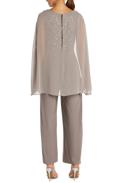 Formal Capelet Jumpsuit with Sequin Detail and Jersey by R&M Richards 7539