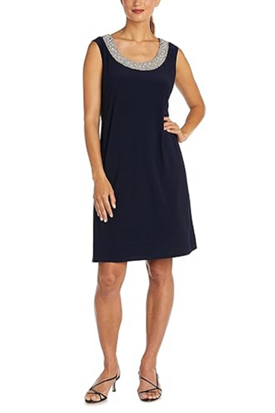 RM Richards 3/4 Sleeve Embellished Jacket Dress