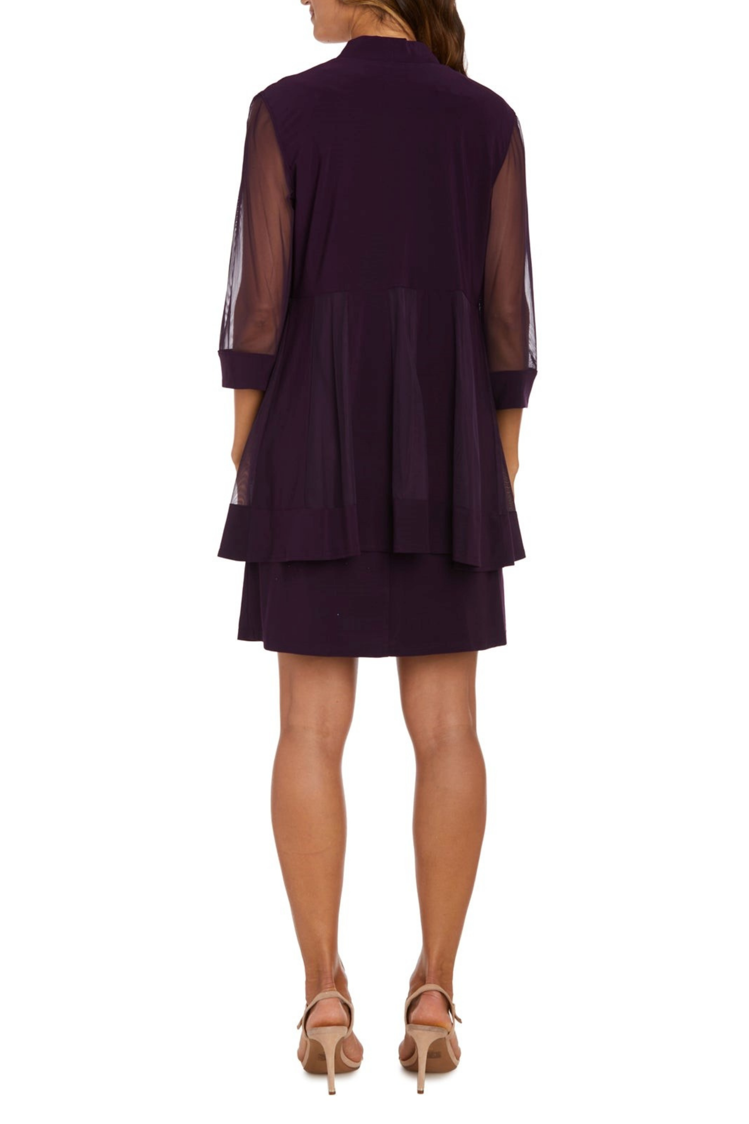 RM Richards 3/4 Sleeve Embellished Jacket Dress
