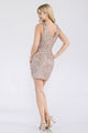 Vestido de cóctel con escote en V y lentejuelas de sirena para regreso a casa de Lenovia 5321