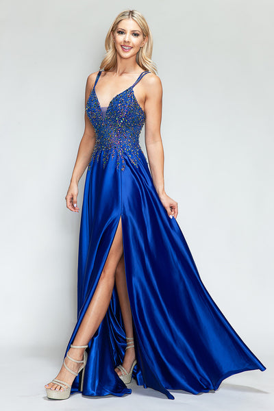 Prom Dress V-Neck Spaghetti Strap A-Line Formal Gown By Lenovia 8331-New Collection
