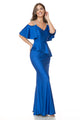 Bridesmaid Dress V-Neck Ruffled Sleeve Evening Dress By Lenovia 5282