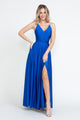 Evening Dress V-Neck Thigh Slit A-Line Formal Gown By Lenovia 5275