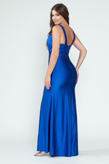 Bridesmaid Dress V-Neck Empire Bodice Ruched Prom Gown By Lenovia 5319