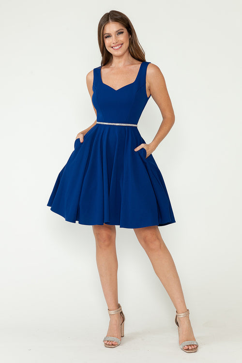 Vestido de cóctel con escote en forma de corazón y corte en A de Lenovia 5259