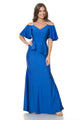 Bridesmaid Dress V-Neck Ruffled Sleeve Evening Dress By Lenovia 5282