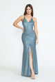 Vestido formal con escote en V, plisado y tirantes finos, de Lenovia 5302