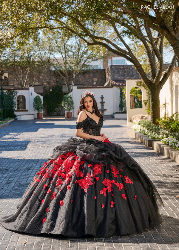 Rachel Allan Black Red Quinceanera Dresses