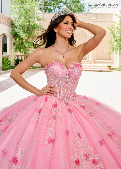 Rachel Allan RQ1155 Strapless Cape Quinceanera Dress
