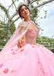Rachel Allan RQ1155 Strapless Cape Quinceanera Dress