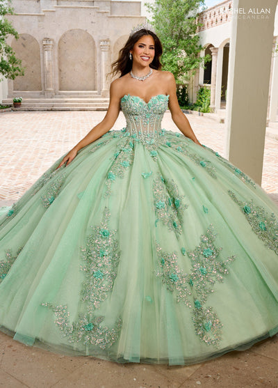 Rachel Allan RQ1155 Strapless Cape Quinceanera Dress