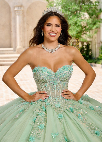 Rachel Allan RQ1155 Strapless Cape Quinceanera Dress