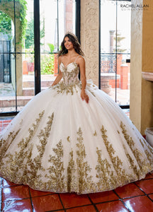 Ivory And Gold Quinceanera Dresses