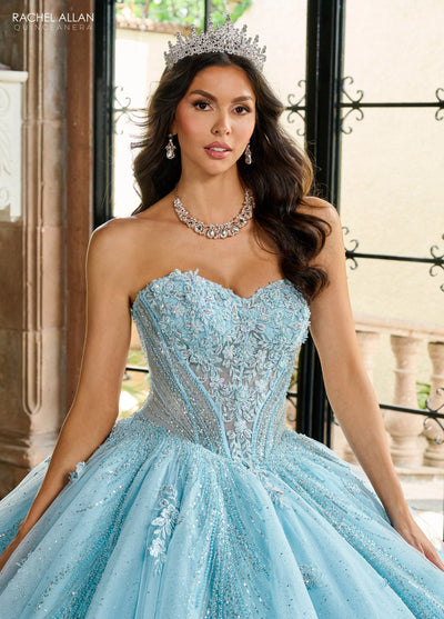 Rachel Allan RQ1162 Strapless Cape Quinceanera Dress