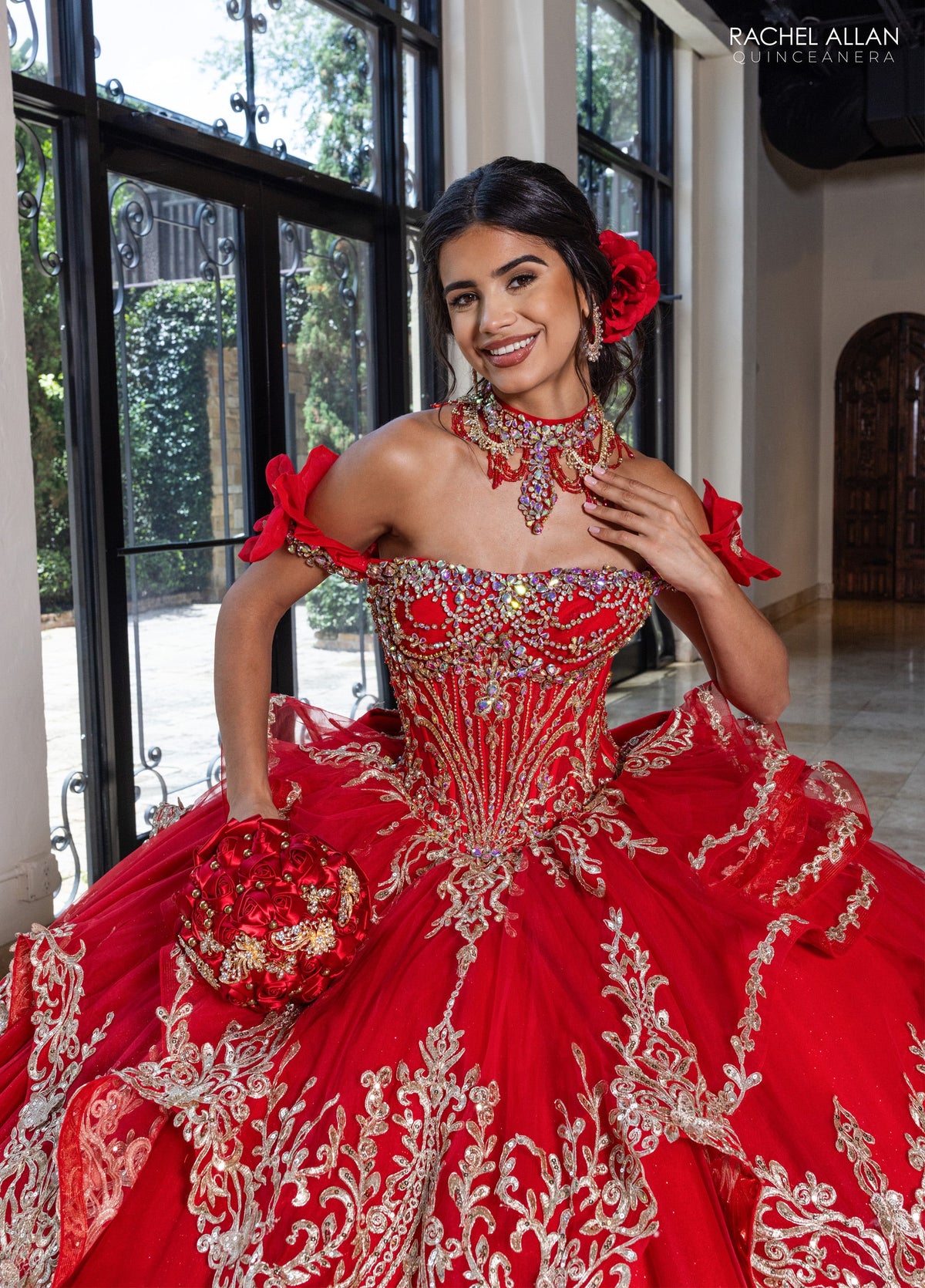 Rachel Allan RQ1180 Off Shoulder Quinceanera Dress