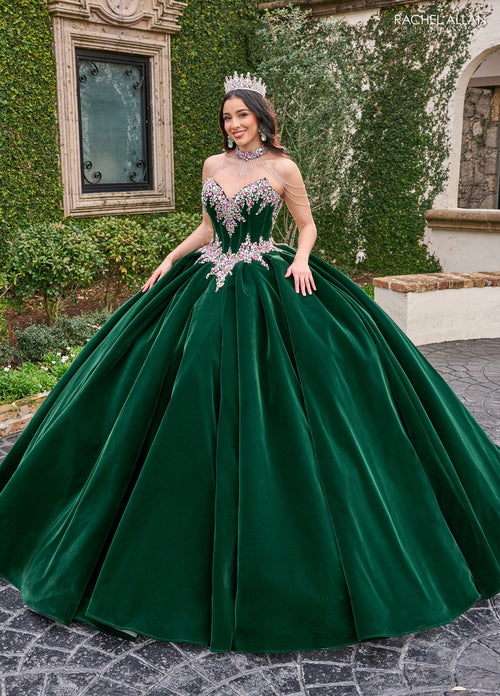 Rachel Allan RQ2198 Velvet Strapless Quinceanera Dress