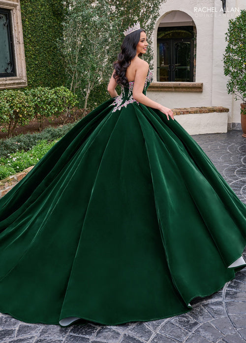 Rachel Allan RQ2198 Velvet Strapless Quinceanera Dress