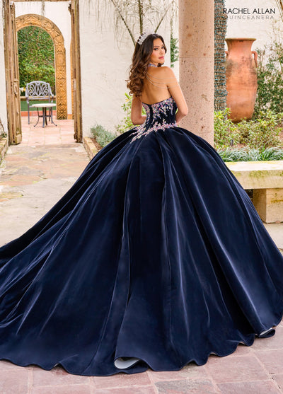 Rachel Allan RQ2198 Velvet Strapless Quinceanera Dress