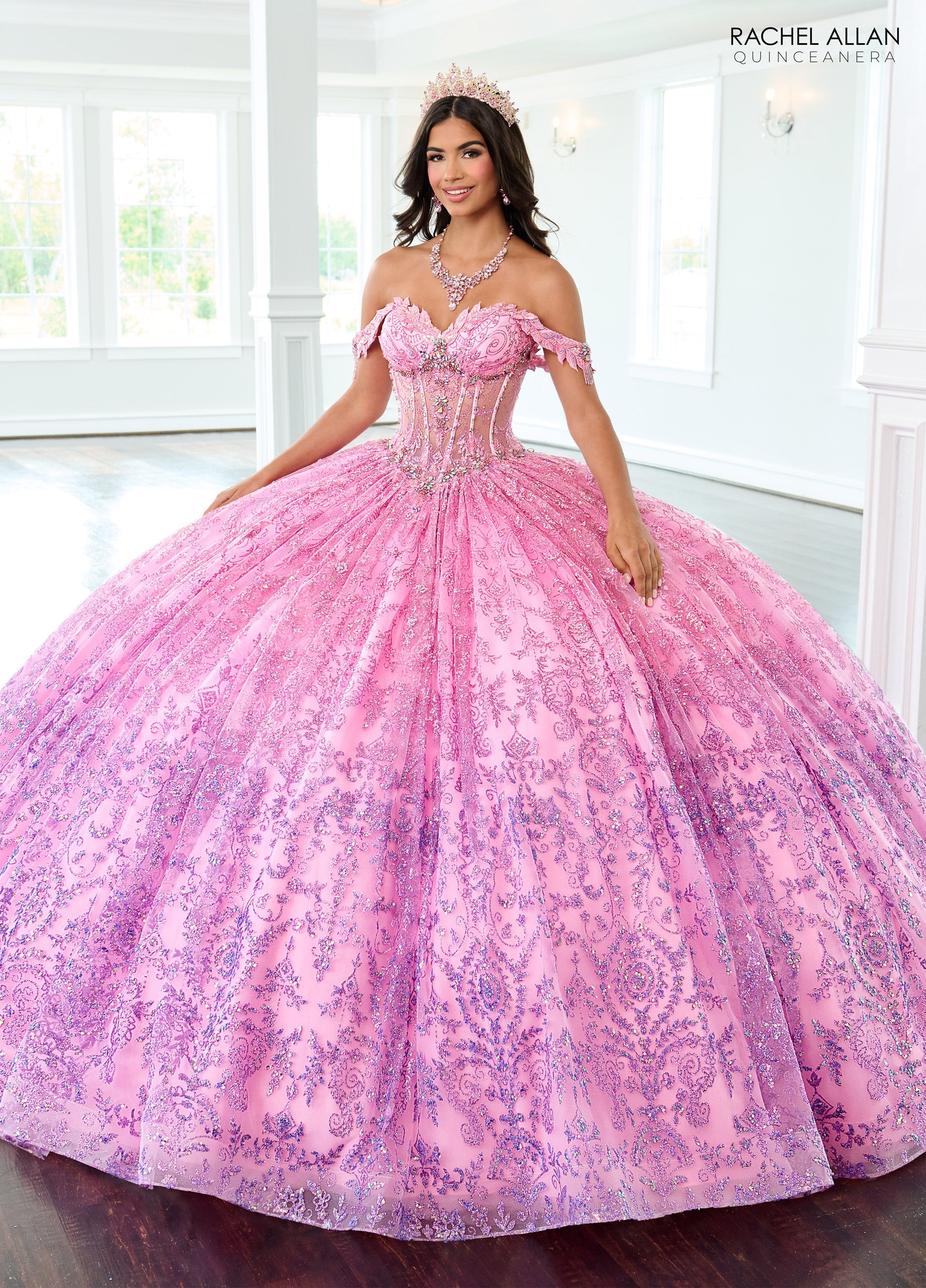 Rachel Allan RQ2212 Off Shoulder Quinceanera Dress