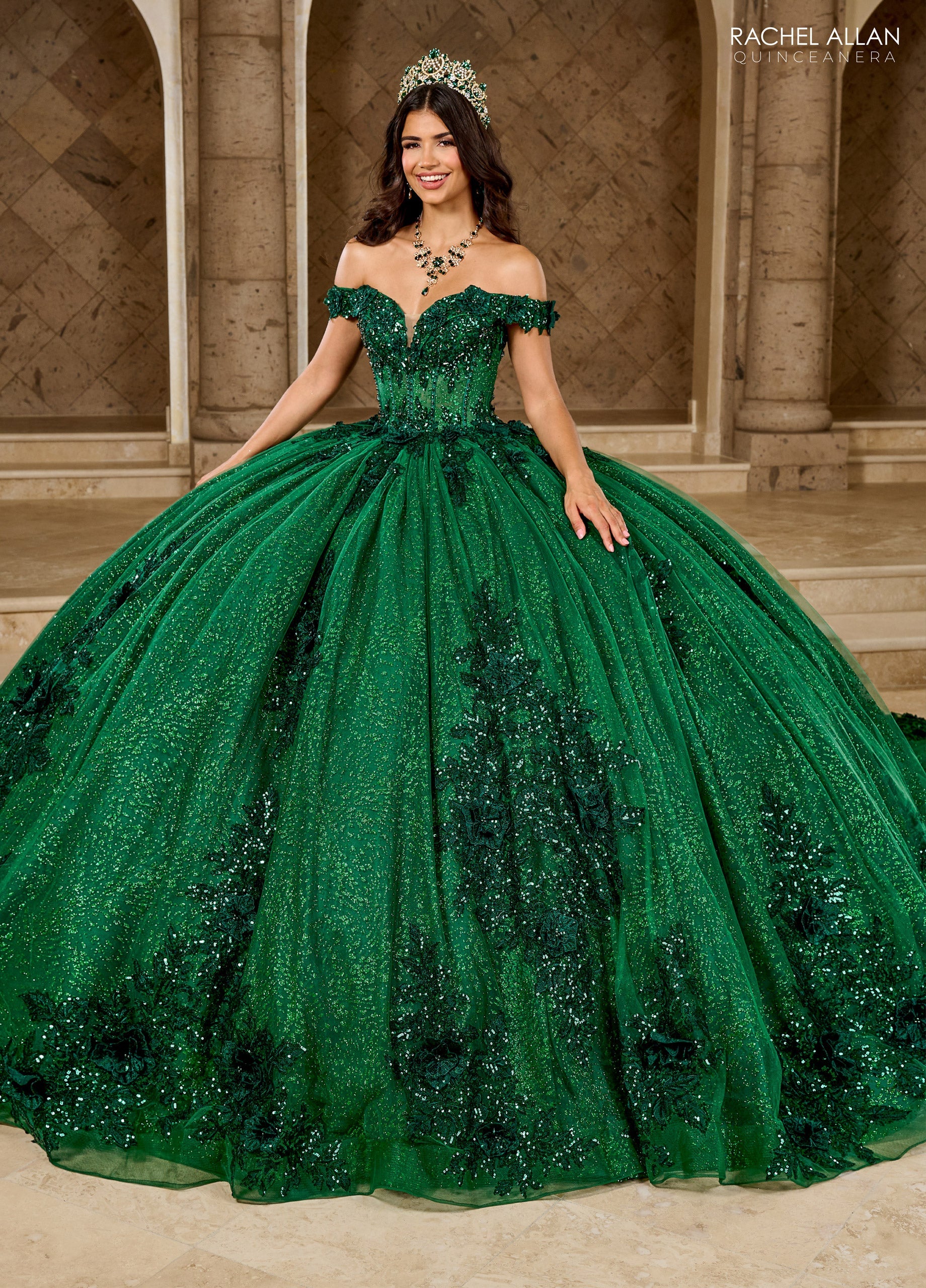 Rachel Allan RQ2215 Off Shoulder Quinceanera Dress