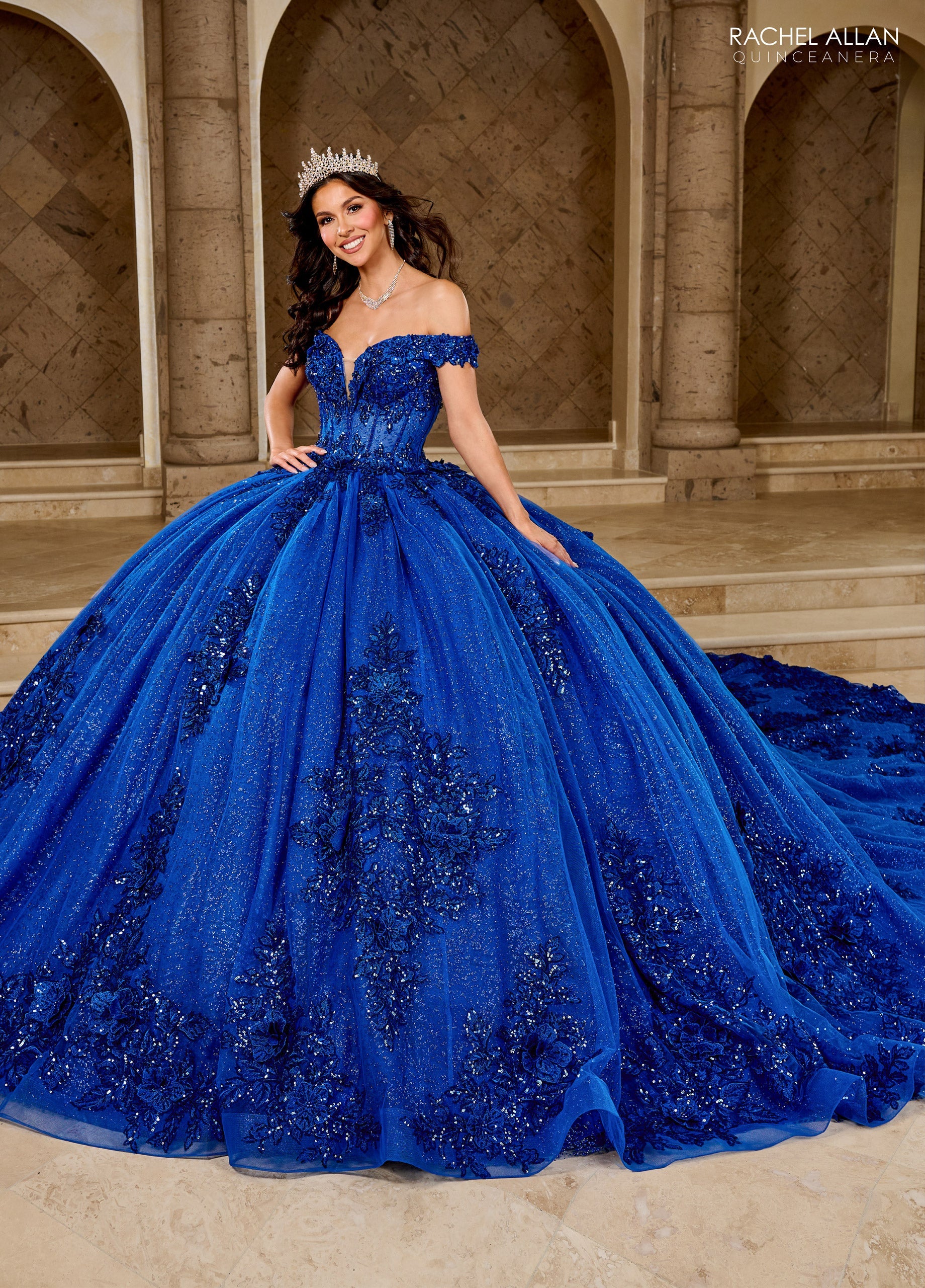 Rachel Allan RQ2215 Off Shoulder Quinceanera Dress