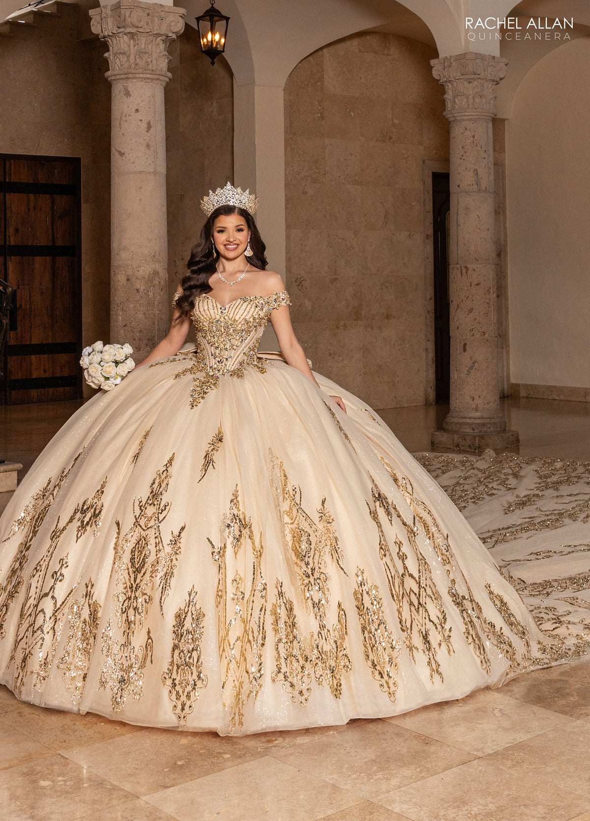 Rachel Allan RQ2247 Off Shoulder Quinceanera Dress