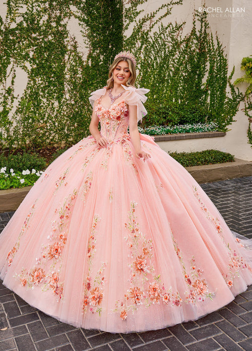 Rachel Allan RQ3132 Floral Sleeveless Quinceanera Dress