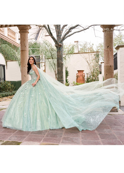 Rachel Allan RQ3135 Strapless Cape Quinceanera Dress