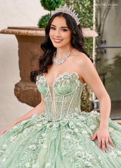 Rachel Allan RQ3135 Strapless Cape Quinceanera Dress