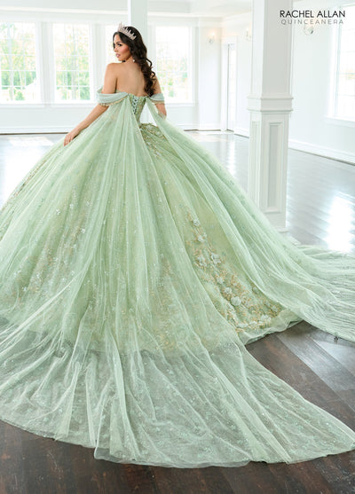 Rachel Allan RQ3146 Cape Sleeve Quinceanera Dress