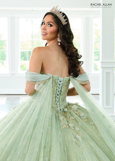 Rachel Allan RQ3146 Cape Sleeve Quinceanera Dress