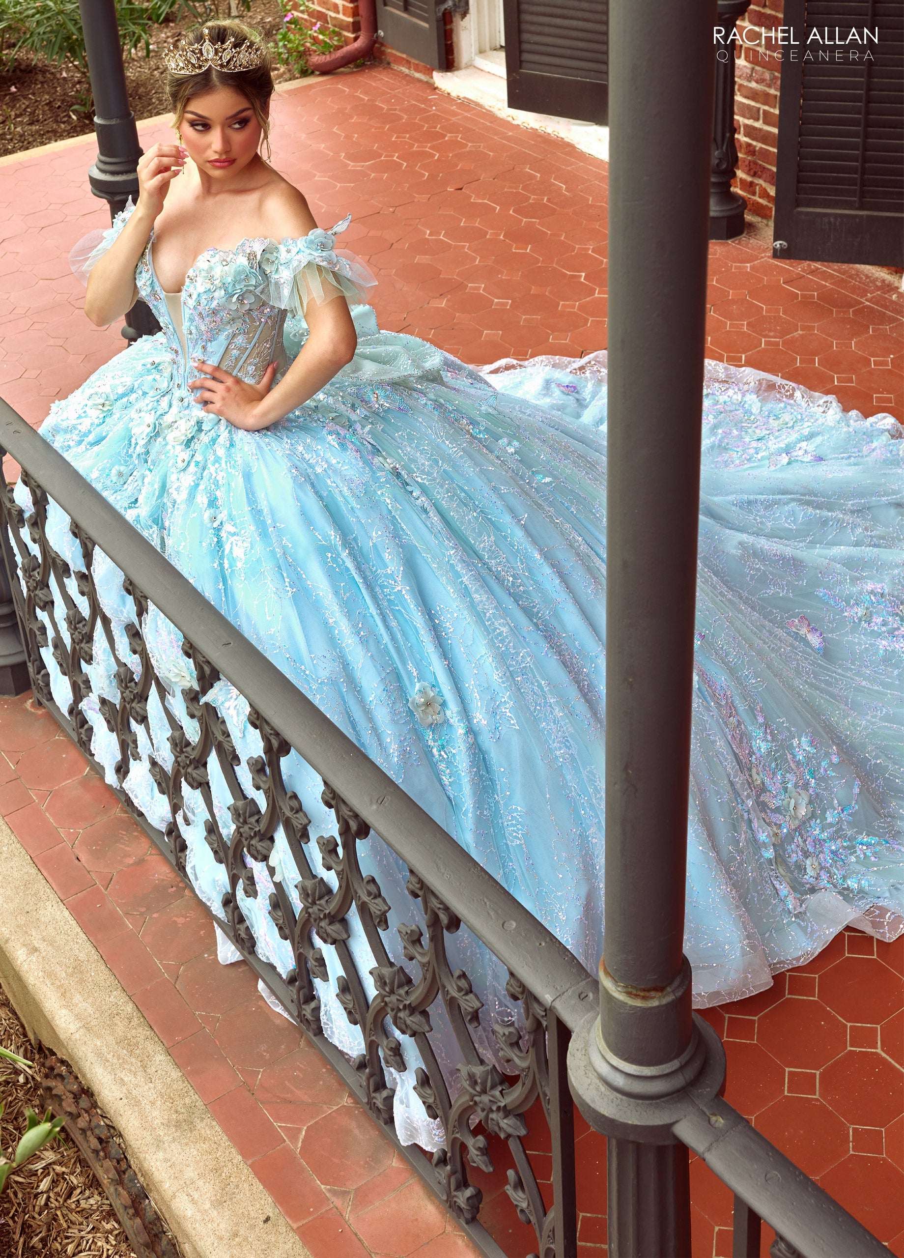 Rachel Allan RQ3149 3D Butterflies Quinceanera Dress