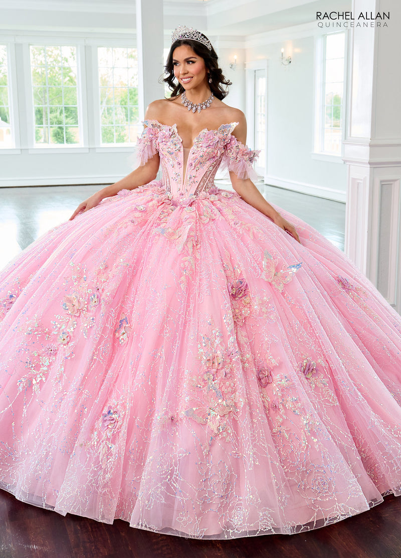 Rachel Allan RQ3149 3D Butterflies Quinceanera Dress | FormalDressShops