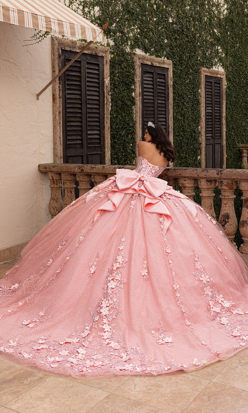 Rachel Allan RQ3162 Sparkling 3D Floral Strapless Ballgown