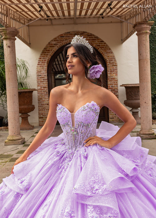 Rachel Allan RQ3163 Cap Sleeve Quinceanera Dress