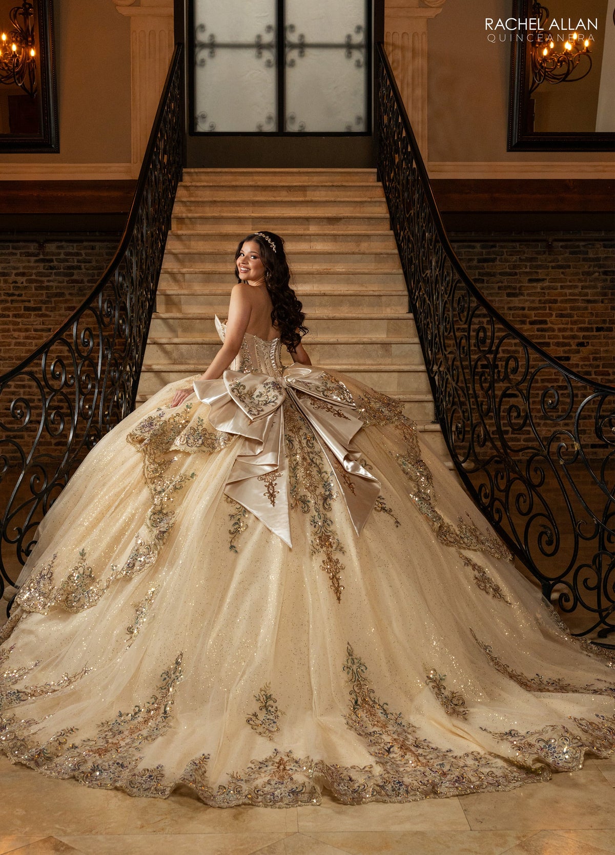 Rachel Allan RQ3172 Strapless Cape Quinceanera Dress