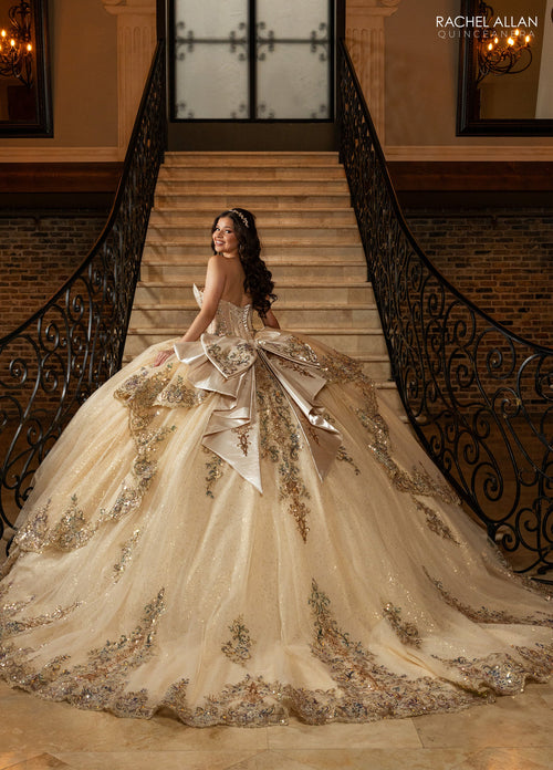 Rachel Allan RQ3172 Strapless Cape Quinceanera Dress