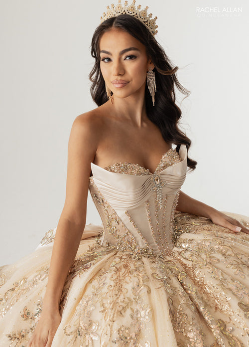 Rachel Allan RQ3172 Strapless Cape Quinceanera Dress