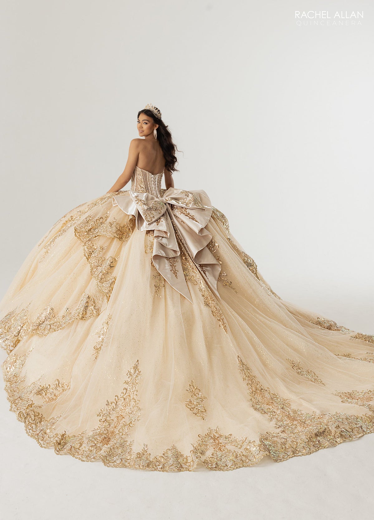 Rachel Allan RQ3172 Strapless Cape Quinceanera Dress