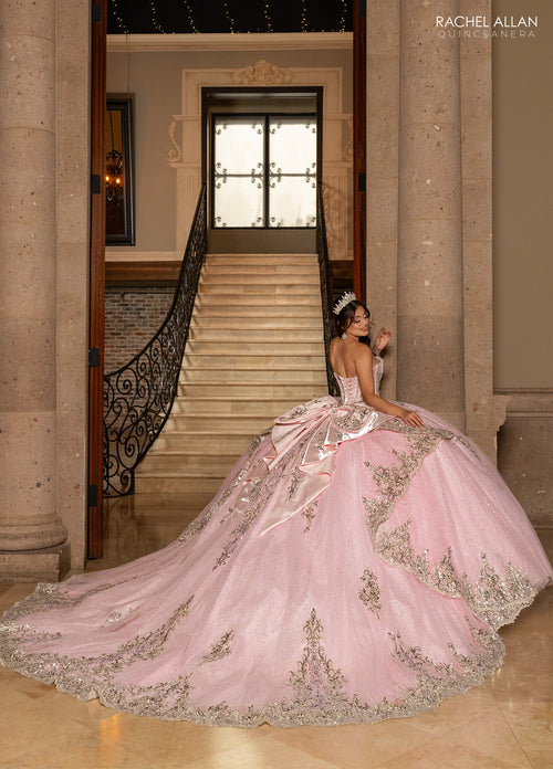 Rachel Allan RQ3172 Strapless Cape Quinceanera Dress