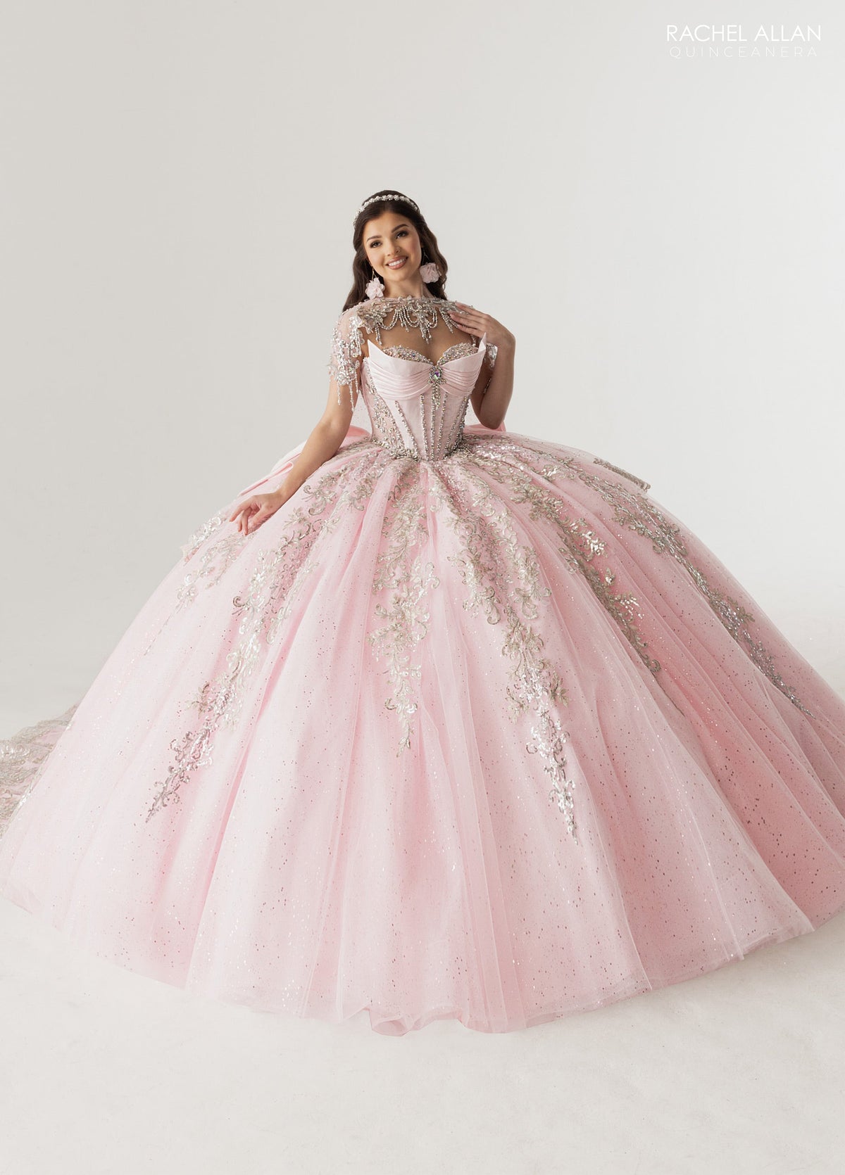 Rachel Allan RQ3172 Strapless Cape Quinceanera Dress