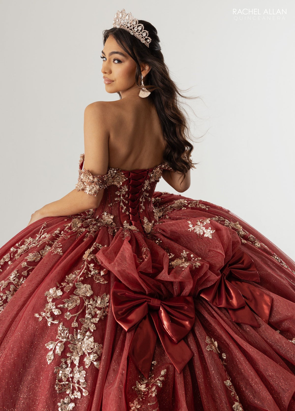 Rachel Allan RQ3178 Off Shoulder Cape Quinceanera Dress