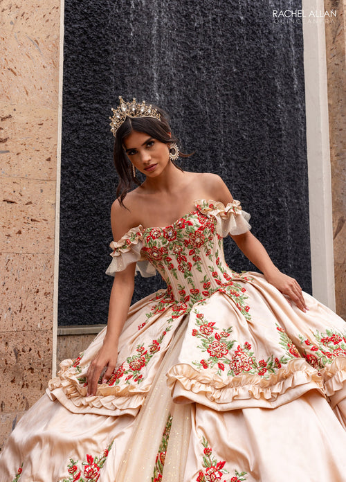 Rachel Allan RQ5015 Floral Charro Quinceanera Dress